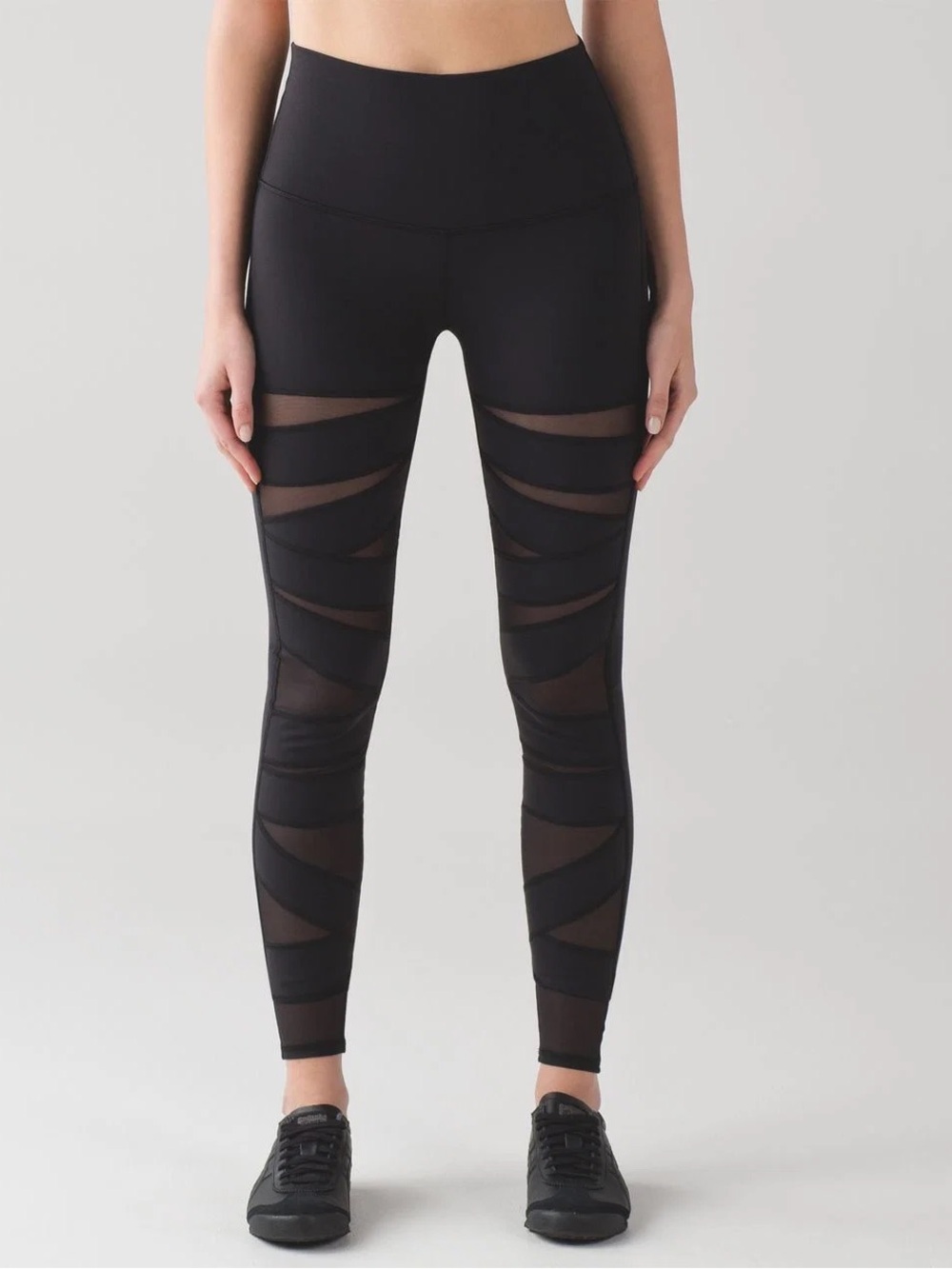 lululemon athletica Black High-Rise Mesh Panel Leggings
